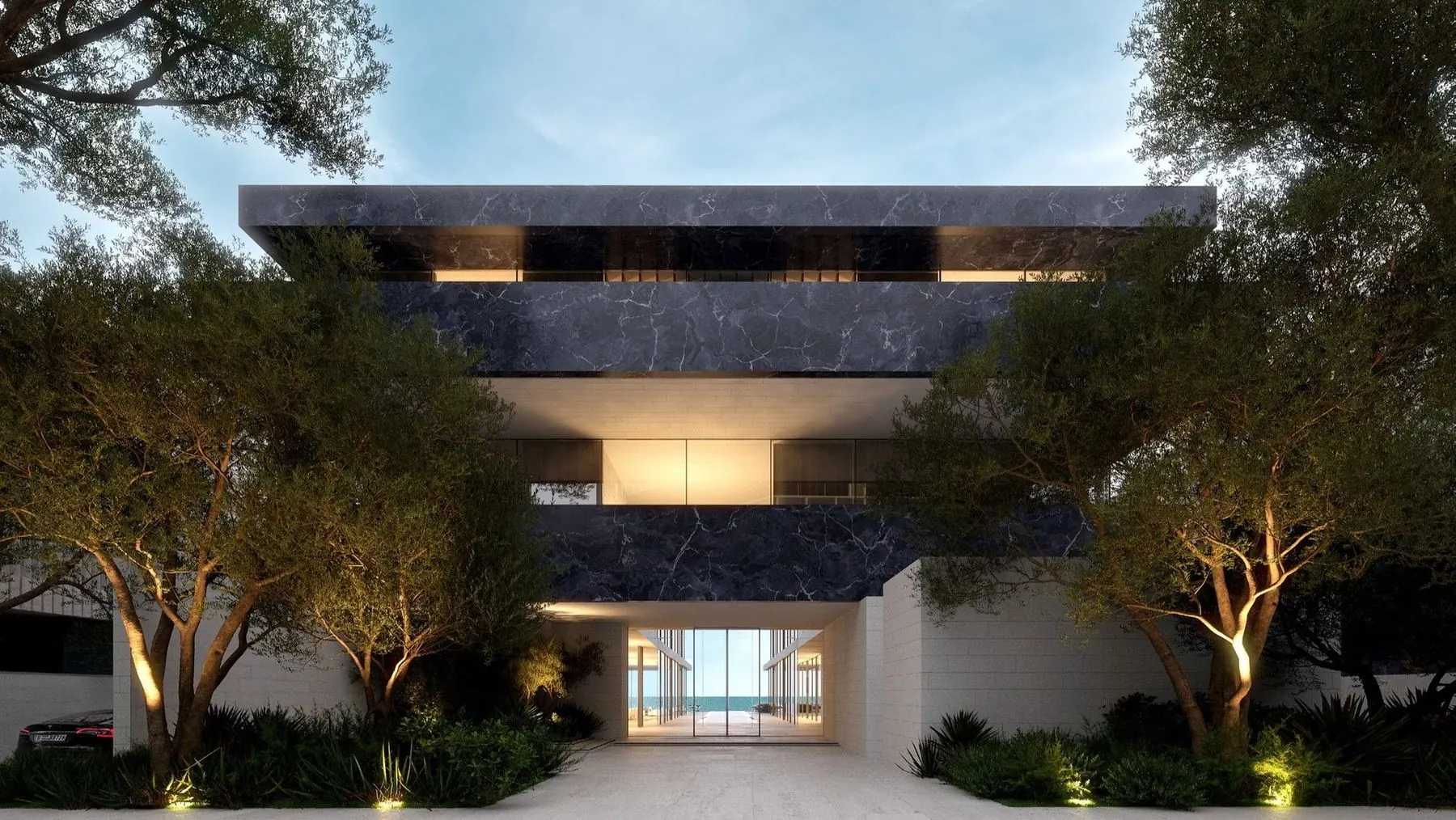 Water Mansion, Creekside exterior